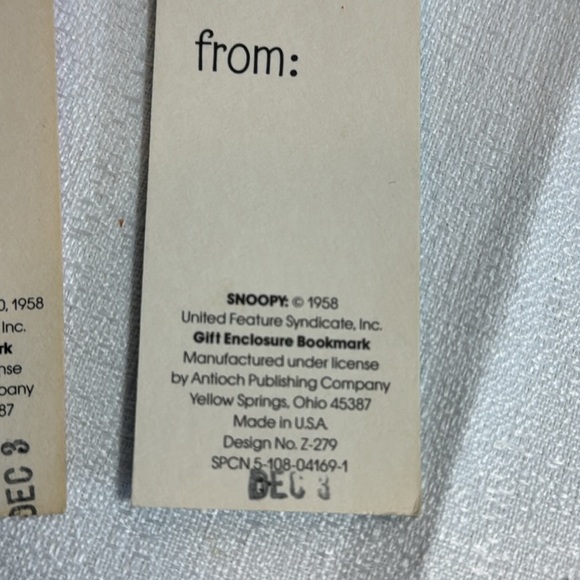 Peanuts Snoopy LOT of 2 Bookmarks‎ VINTAGE 80's Book Fair - Picture 4 of 5